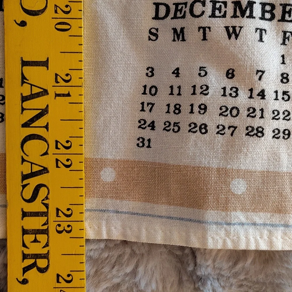 🍞 1989 Calendar Dish Towel. 100% Cotton. Bread, Wheat, Salt, Flour.